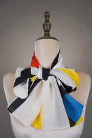 WSS-5845 Mondrian Modern Style Silk Scarf ( long size )