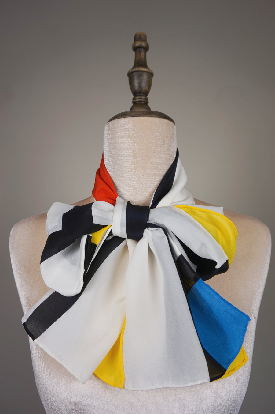 WSS-5845 Mondrian Modern Style Silk Scarf ( long size )