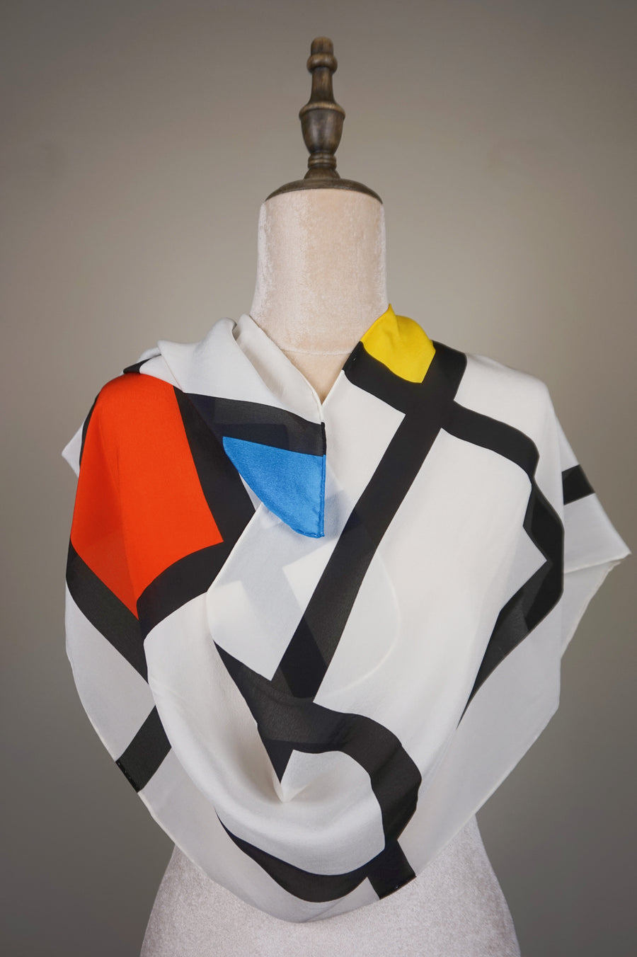WSS-5845 Mondrian Modern Style Silk Scarf ( long size )