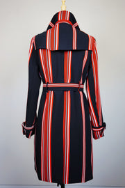 WTC-17018 Black & Red French Style Trench Coat