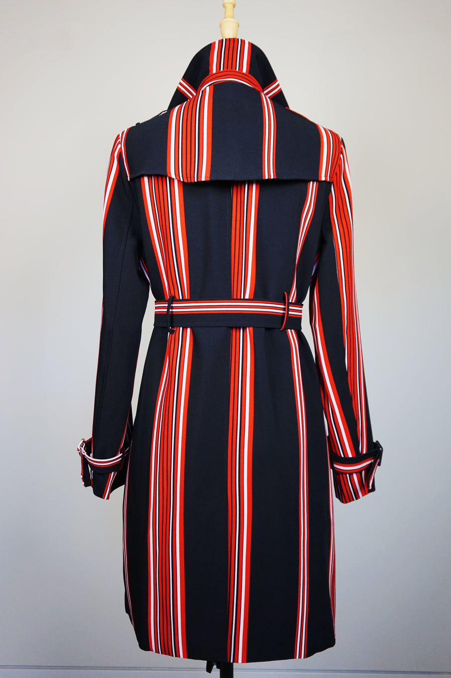WTC-17018 Black & Red French Style Trench Coat