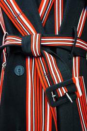 WTC-17018 Black & Red French Style Trench Coat