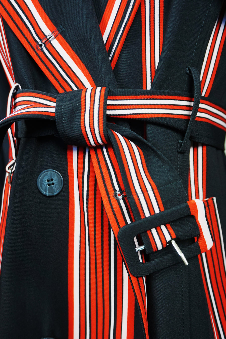 WTC-17018 Black & Red French Style Trench Coat