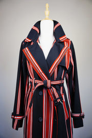 WTC-17018 Black & Red French Style Trench Coat