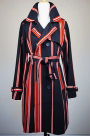 WTC-17018 Black & Red French Style Trench Coat