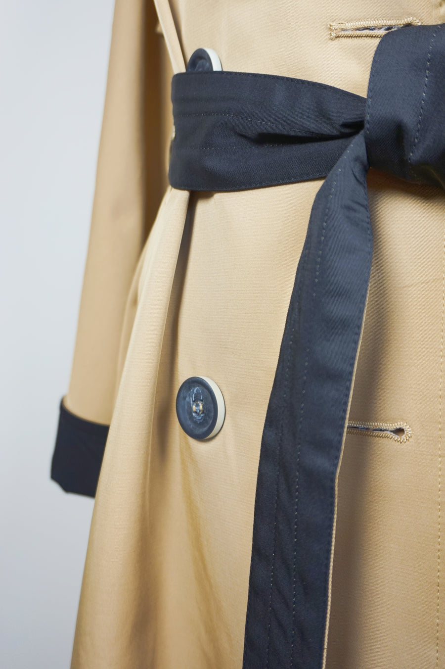 WTC-3001 Camel Silk Cotton Chic Style Trench Coat