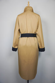 WTC-3001 Camel Silk Cotton Chic Style Trench Coat