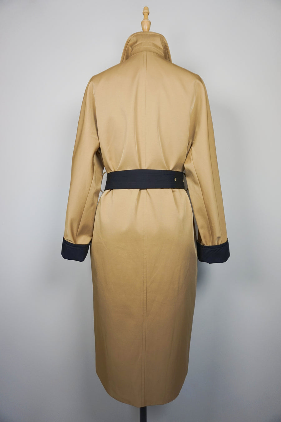 WTC-3001 Camel Silk Cotton Chic Style Trench Coat