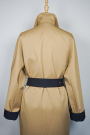 WTC-3001 Camel Silk Cotton Chic Style Trench Coat