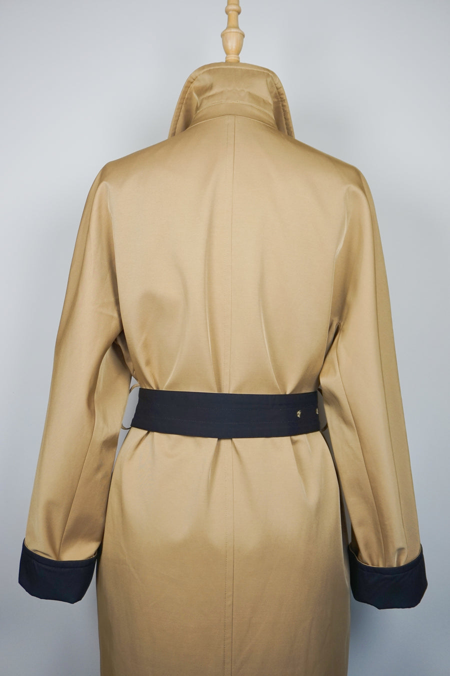 WTC-3001 Camel Silk Cotton Chic Style Trench Coat