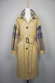 WTC-0411 Camel Check British Style Trench Coat