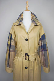 WTC-0411 Camel Check British Style Trench Coat