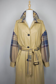 WTC-0411 Camel Check British Style Trench Coat