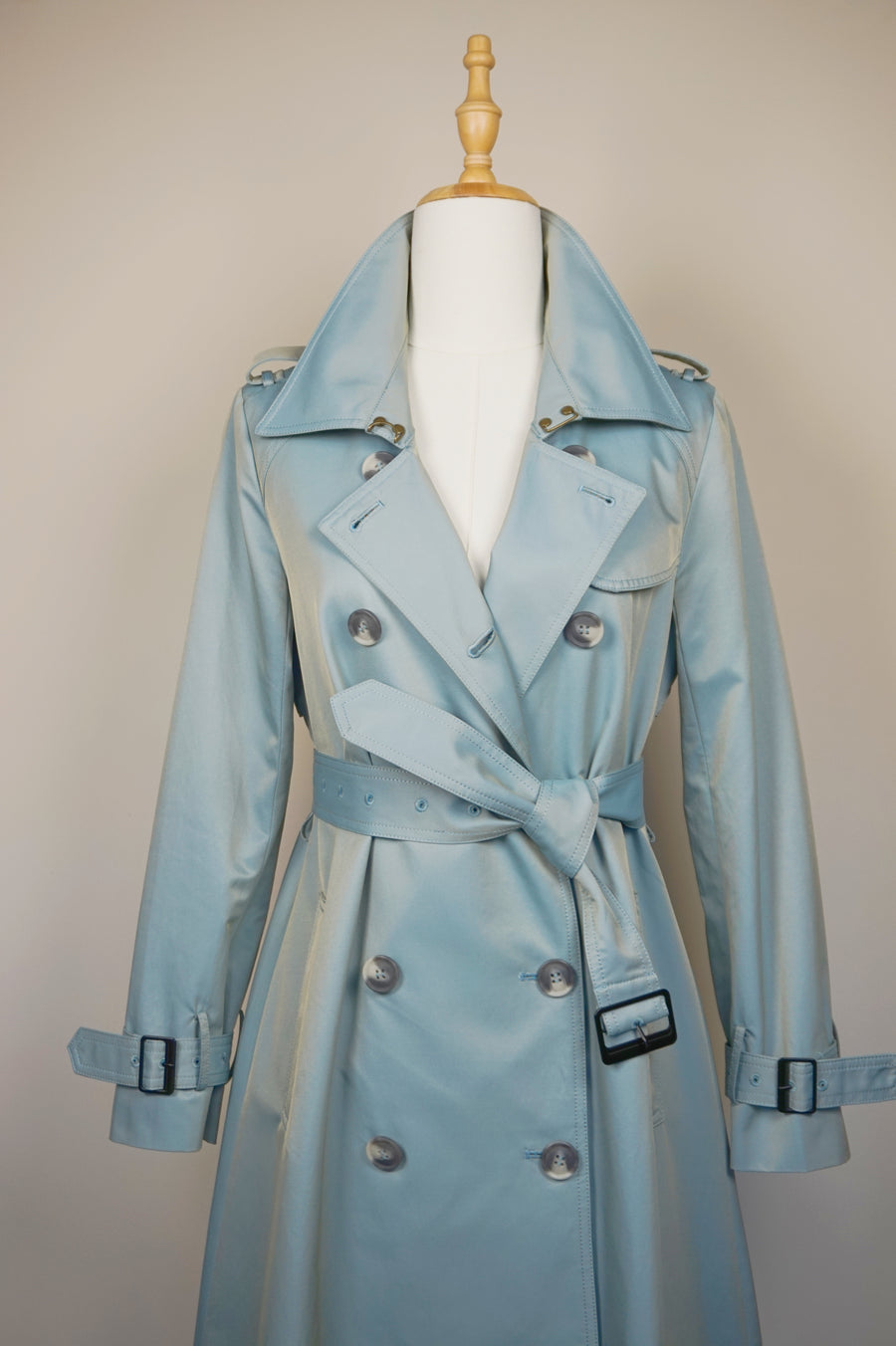 WTC-40105 Pale Blue Chameleon Trench Coat ( water-resistant )