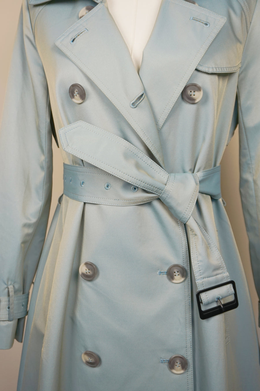WTC-40105 Pale Blue Chameleon Trench Coat ( water-resistant )