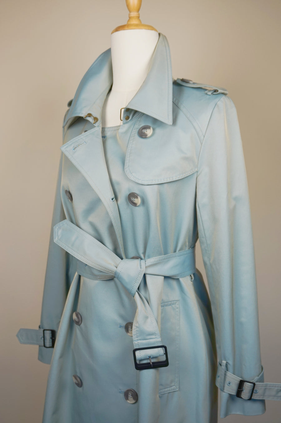 WTC-40105 Pale Blue Chameleon Trench Coat ( water-resistant )