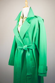 WTC-0211 Spring Green Elegant Style Trench Coat ( Scarf is not included. )