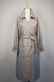 WTC-2103 Grey Check British Style Trench Coat
