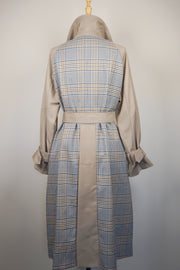 WTC-2103 Grey Check British Style Trench Coat