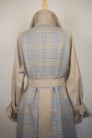 WTC-2103 Grey Check British Style Trench Coat