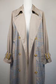 WTC-2103 Grey Check British Style Trench Coat