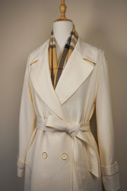 WTC-6688 Cream Elegant Style Trench Coat ( Scarf is not included. )
