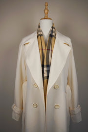 WTC-6688 Cream Elegant Style Trench Coat ( Scarf is not included. )