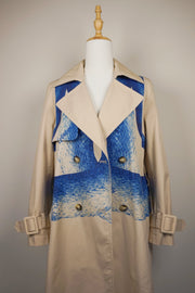 WTC-1629 Beige Mermaid Luxury Style Trench Coat ( Queen's Favorite )