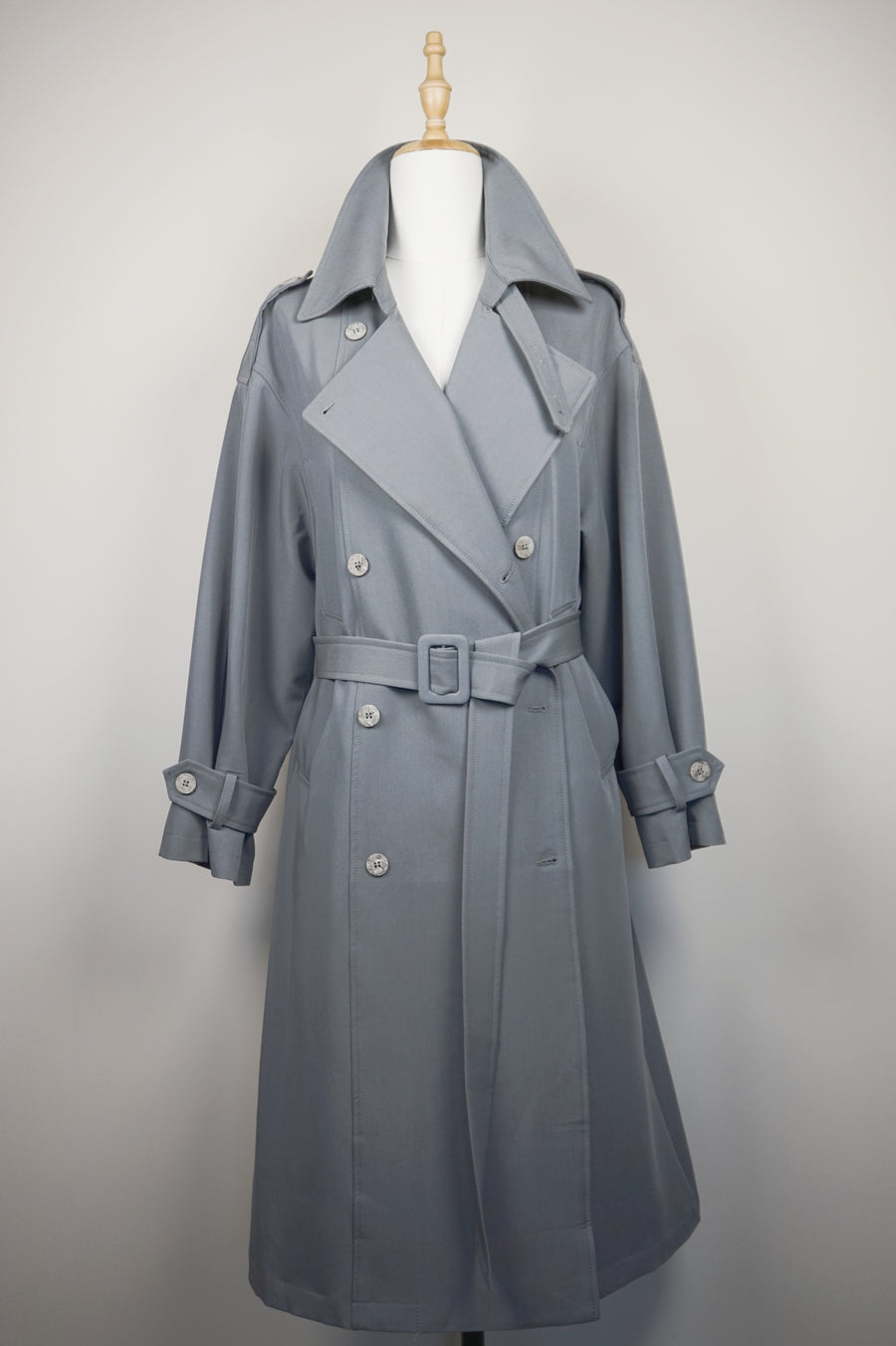 WTC-6845 Grey Casual Style Trench Coat