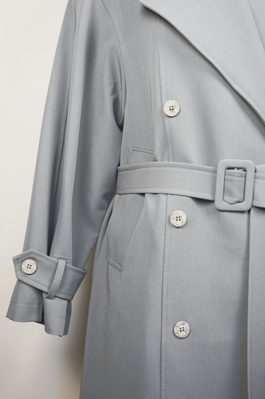 WTC-6845 Grey Casual Style Trench Coat