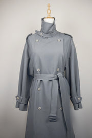 WTC-6845 Grey Casual Style Trench Coat