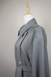 WTC-6845 Grey Casual Style Trench Coat