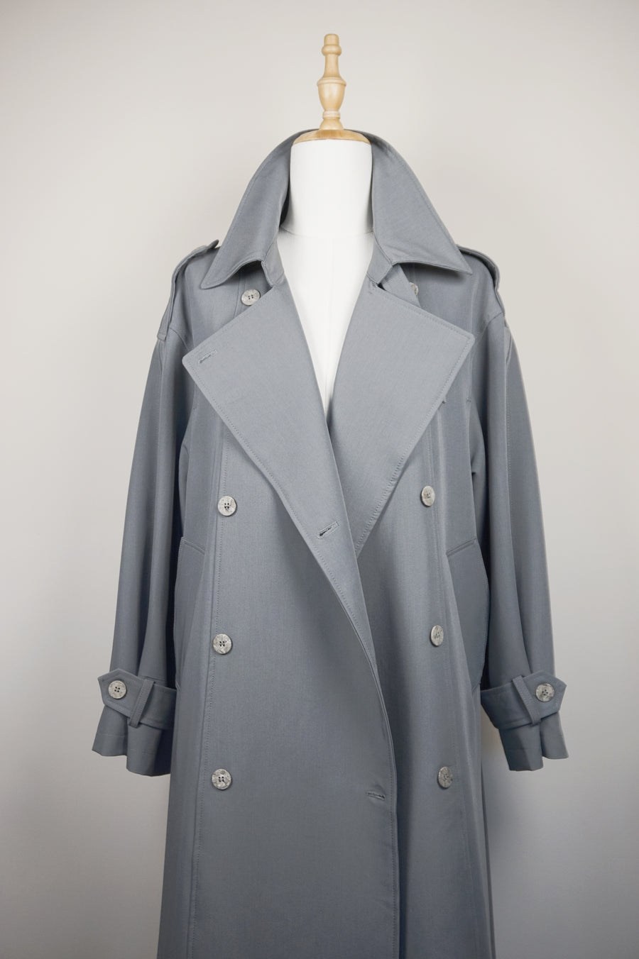 WTC-6845 Grey Casual Style Trench Coat