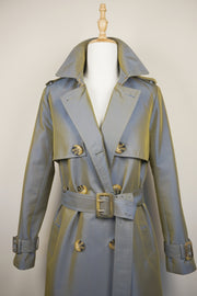 WTC-191352 Forest Green Luxury Style Chameleon Trench Coat ( Queen's Favorite )