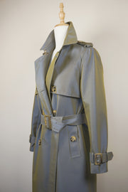 WTC-191352 Forest Green Luxury Style Chameleon Trench Coat ( Queen's Favorite )