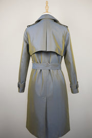 WTC-191352 Forest Green Luxury Style Chameleon Trench Coat ( Queen's Favorite )