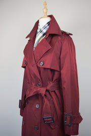 WTC-1419 Wine Red Classic Style Trench Coat ( Scarf is not included )