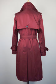 WTC-1419 Wine Red Classic Style Trench Coat ( Scarf is not included )