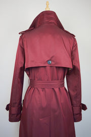 WTC-1419 Wine Red Classic Style Trench Coat ( Scarf is not included )
