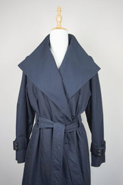 WTC-1418 Black Check Luxury Style Trench Coat ( check panel is detachable )