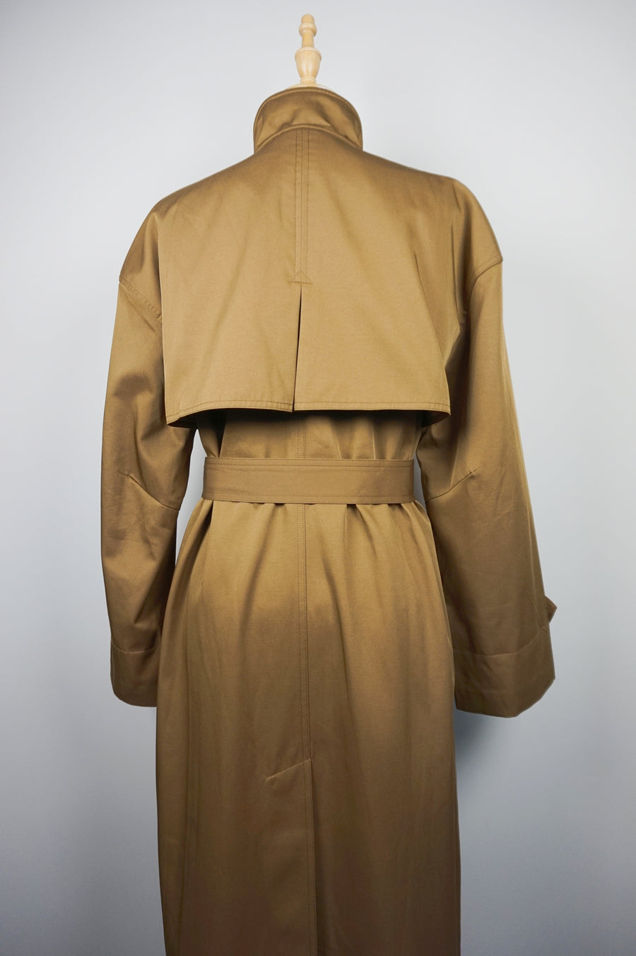 WTC-3354 Caramel Silk Cotton Trench Coat ( Water - Resistant )