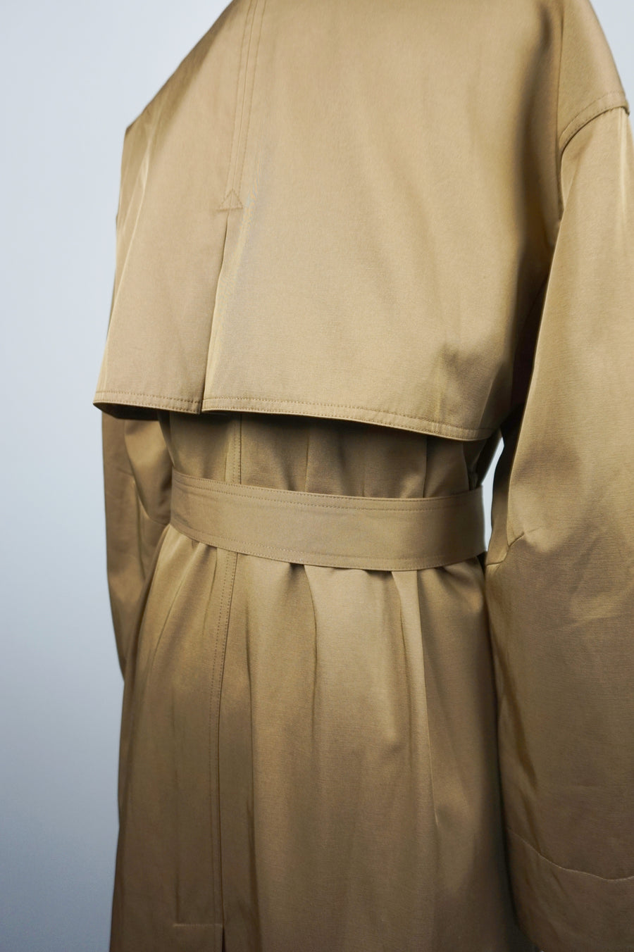 WTC-3354 Caramel Silk Cotton Trench Coat ( Water - Resistant )