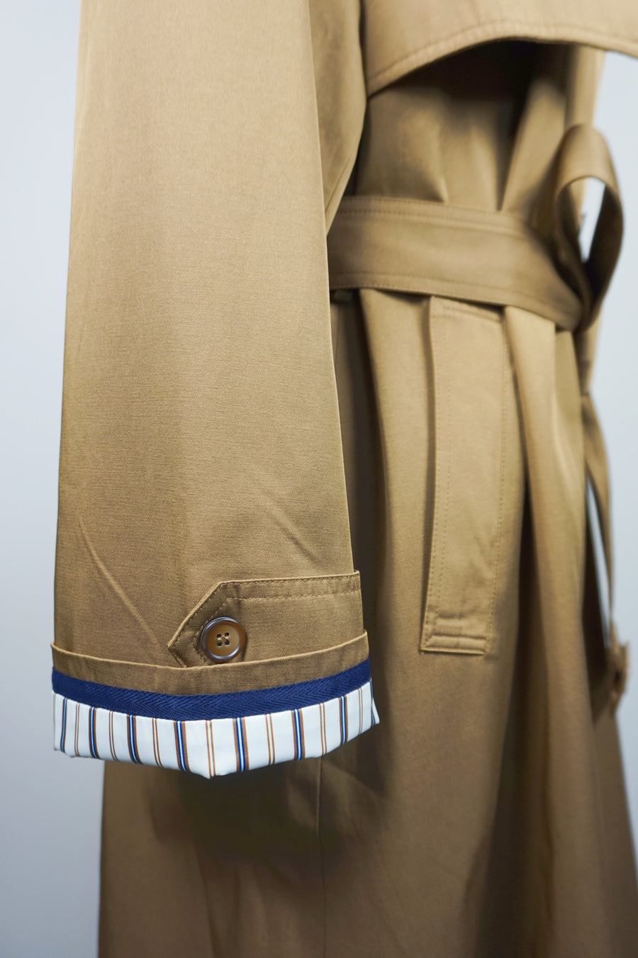 WTC-3354 Caramel Silk Cotton Trench Coat ( Water - Resistant )