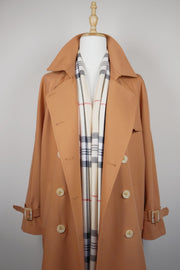 WTC-3913 Vintage Apricot Casual Style Trench Coat ( Scarf is not included )
