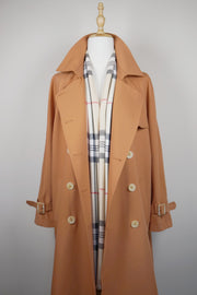 WTC-3913 Vintage Apricot Casual Style Trench Coat ( Scarf is not included )