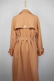 WTC-3913 Vintage Apricot Casual Style Trench Coat ( Scarf is not included )