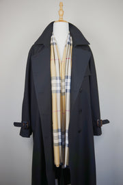 WTC-3914 Black Casual Style Trench Coat ( Scarf is not included )