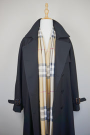 WTC-3914 Black Casual Style Trench Coat ( Scarf is not included )