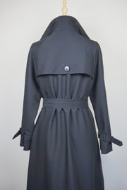 WTC-3914 Black Casual Style Trench Coat ( Scarf is not included )