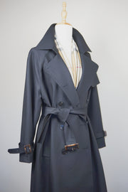 WTC-3914 Black Casual Style Trench Coat ( Scarf is not included )